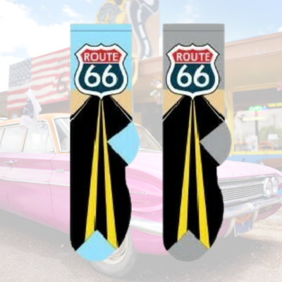 Men's Route 66 Crew Socks - 2 Colors