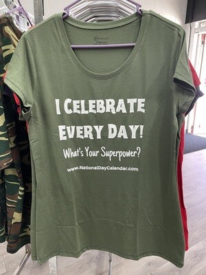 Women's Superpower T-Shirt - Olive Green