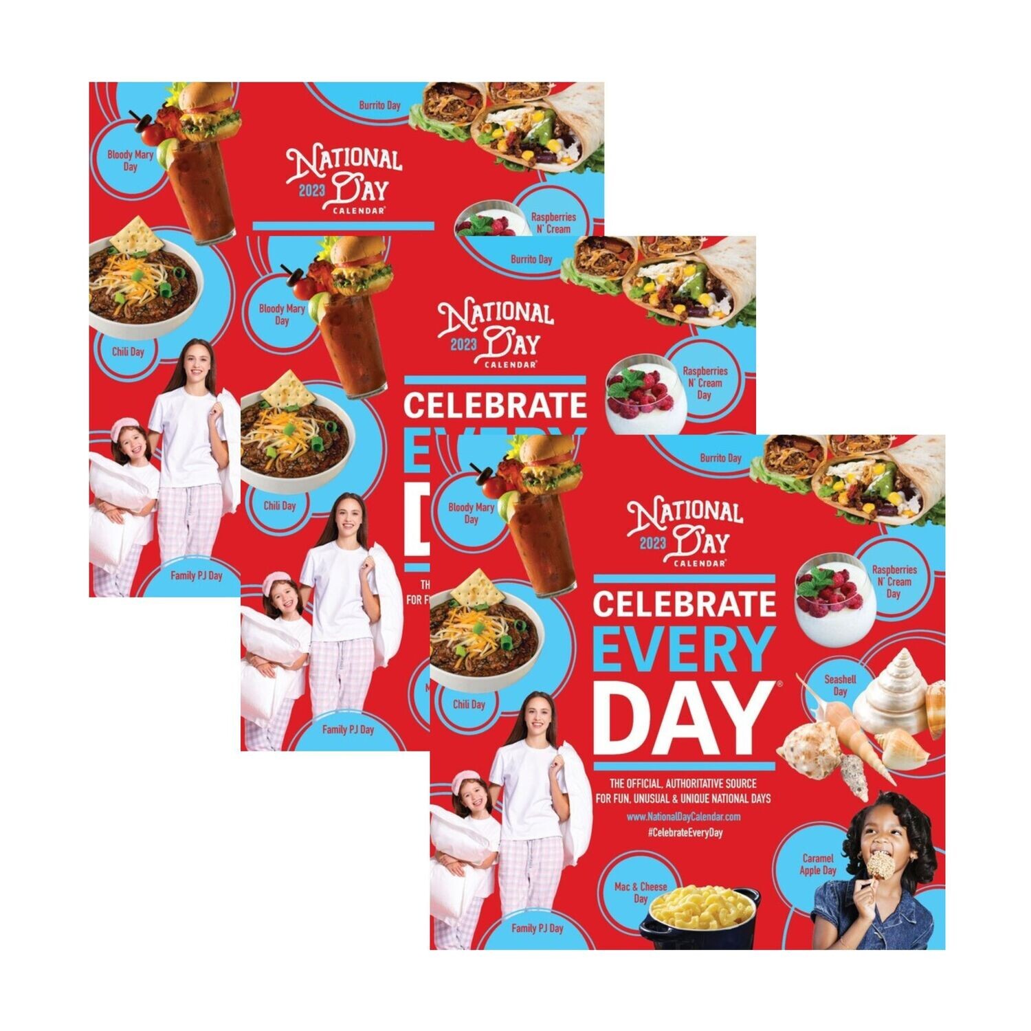 3 Pack | 2023 Official Celebrate Every Day® National Day Wall Calendar