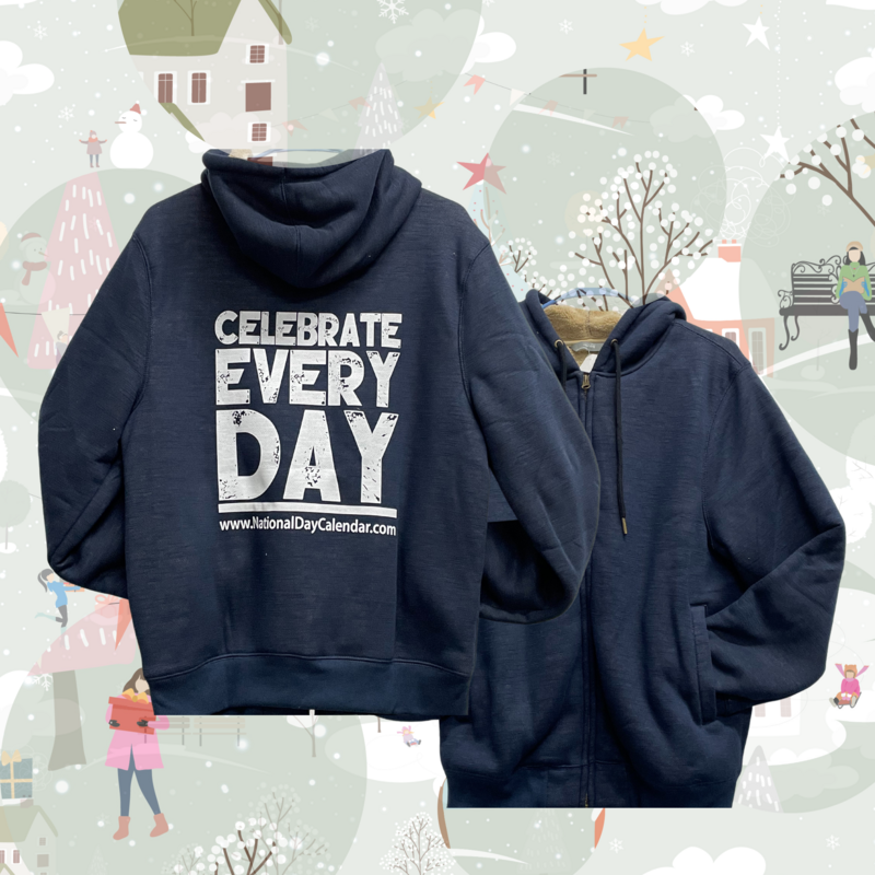 Celebrate Every Day Sherpa Navy Lined Hoodie