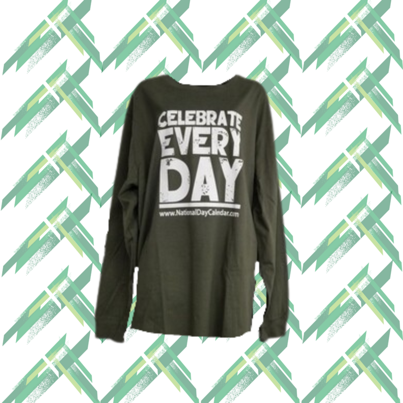 Celebrate Every Day Long Sleeve Olive Green T-Shirt