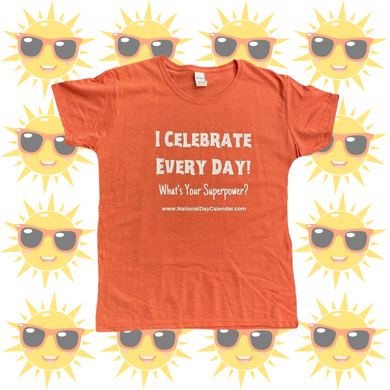 Heather Orange Celebrate Every Day Women&#39;s Superpower T-Shirt