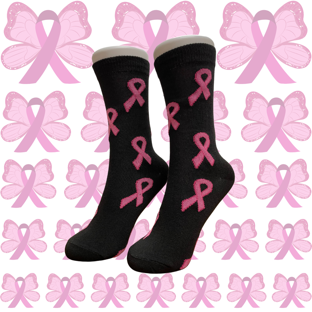 Women&#39;s Breast Cancer Awareness Crew Socks - Style 5