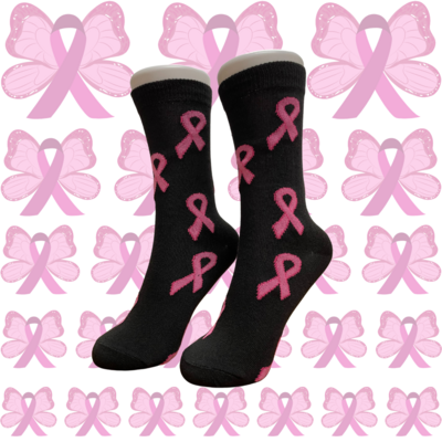 Women&#39;s Breast Cancer Awareness Crew Socks - Style 5