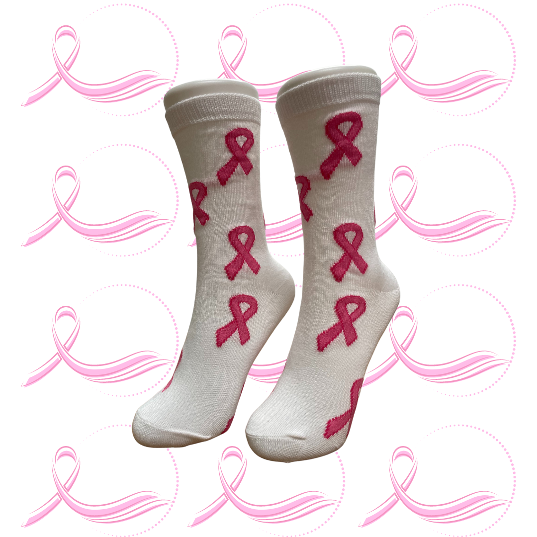 Women&#39;s Breast Cancer Awareness Crew Socks - Style 2