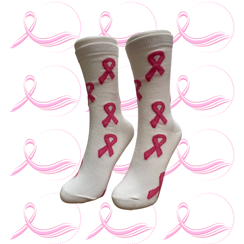 Women&#39;s Breast Cancer Awareness Crew Socks - Style 2