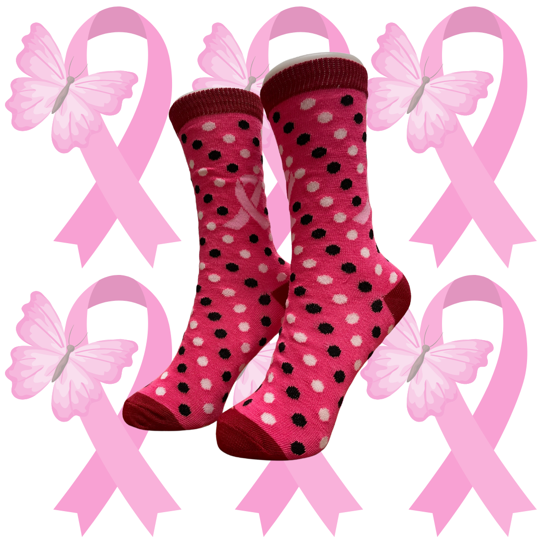 Women&#39;s Breast Cancer Awareness Crew Socks - Style 3