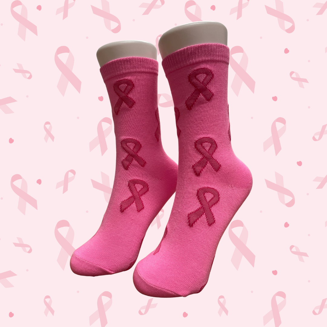 Women&#39;s Breast Cancer Awareness Crew Socks - Style 4