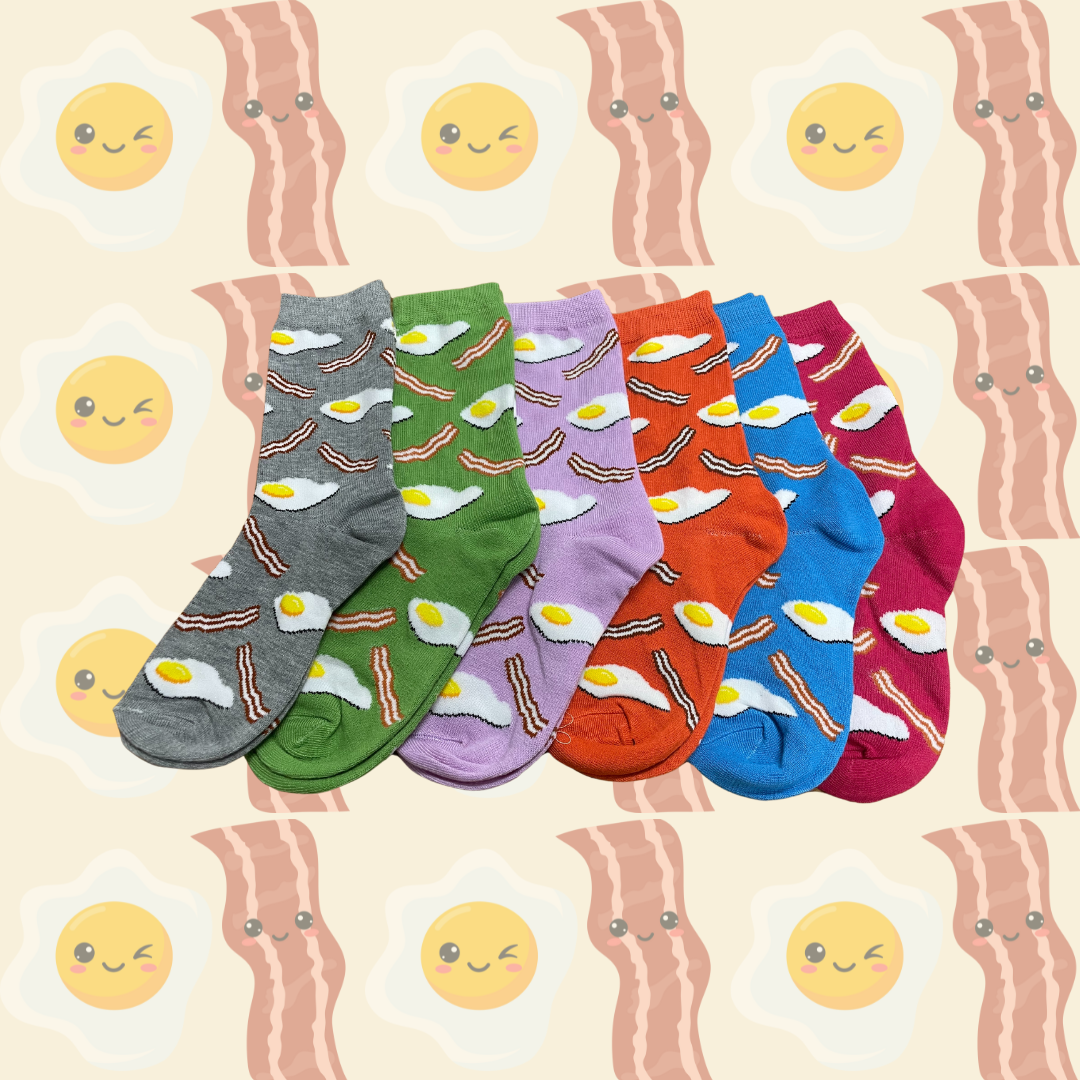 Women&#39;s Eggs &amp; Bacon Crew Socks - 3 PACK