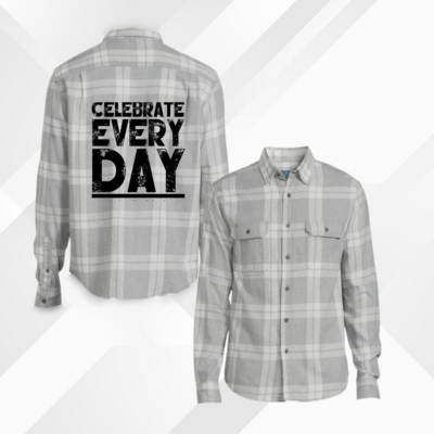 Grey &amp; White Celebrate Every Day Flannel Shirt