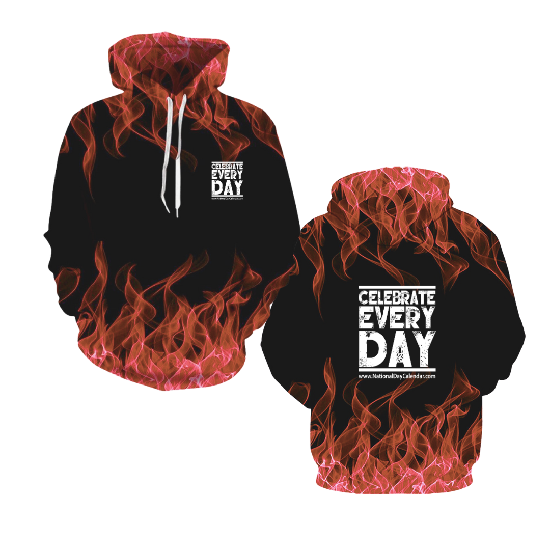 Red &amp; Orange Celebrate Every Day Flame Hoodies