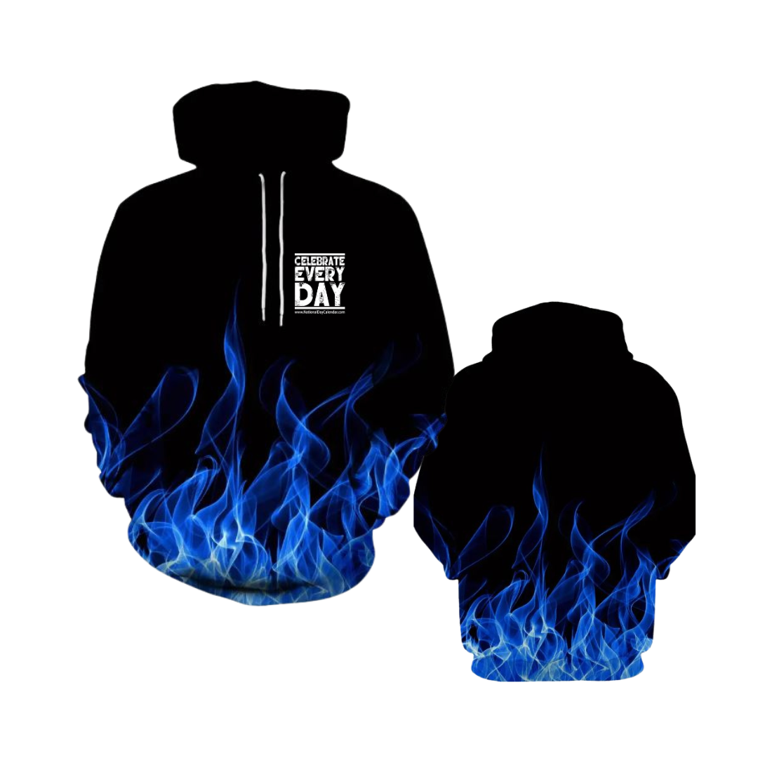 Blue Celebrate Every Day Flame Hoodies