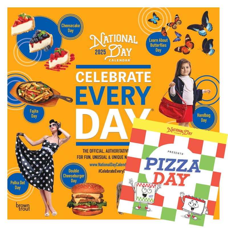 National Pizza Day Children&#39;s Book AND ​2025 National Day Wall Calendar Combo