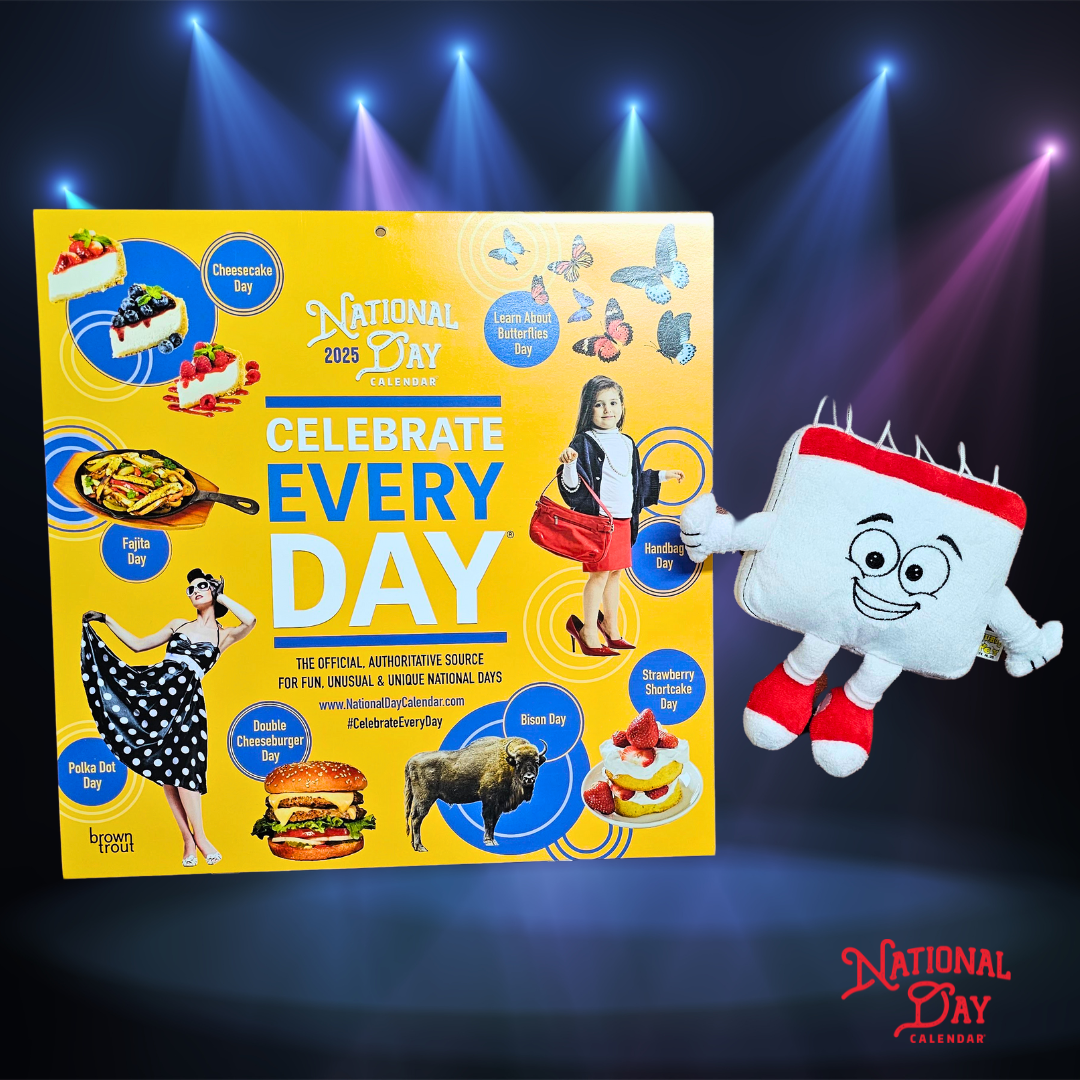2025 National Day Wall Calendar &amp; Cal Plush Combo – Celebrate Every Day in Style! 🎉