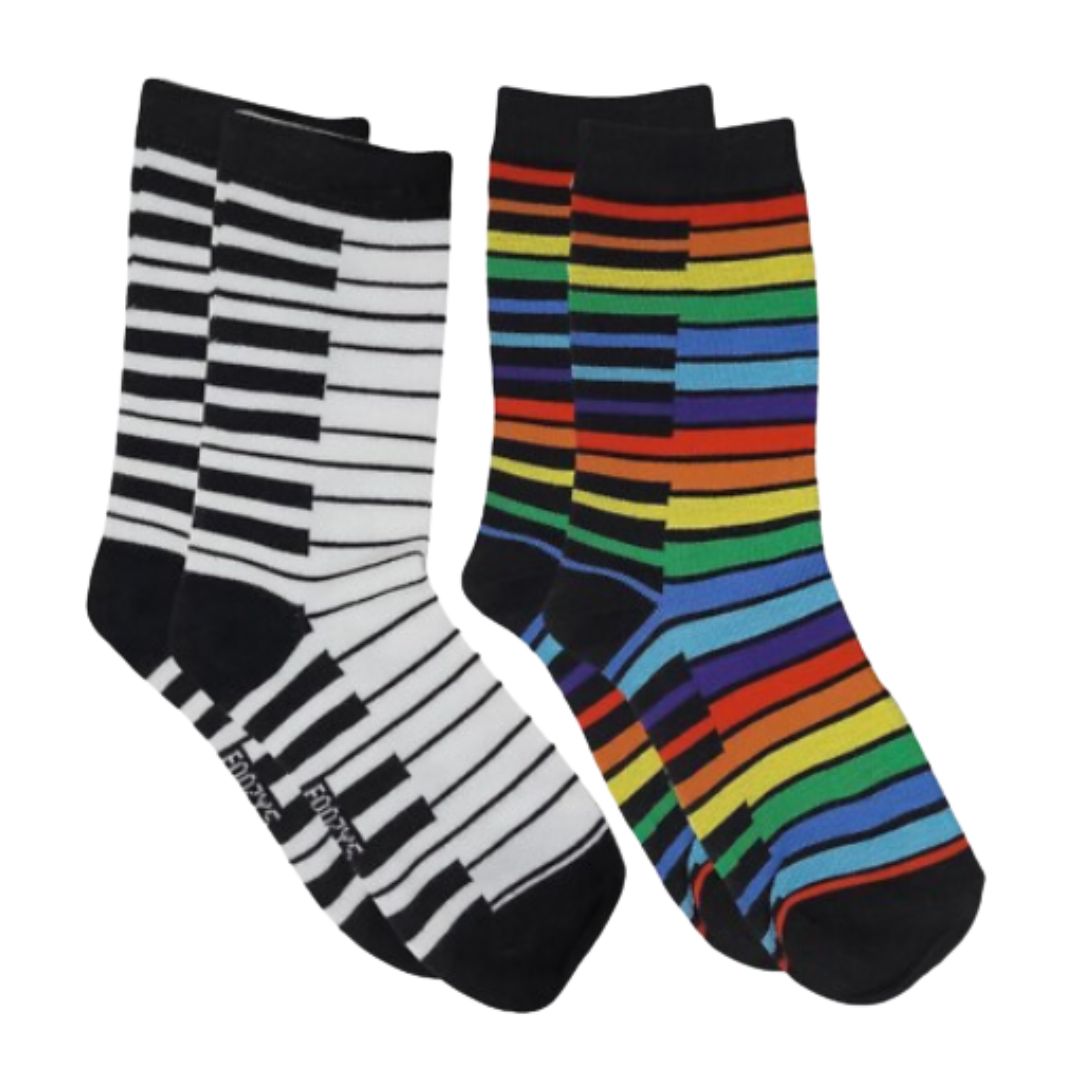 Women&#39;s PIano Keys Crew Socks - 2 Colors