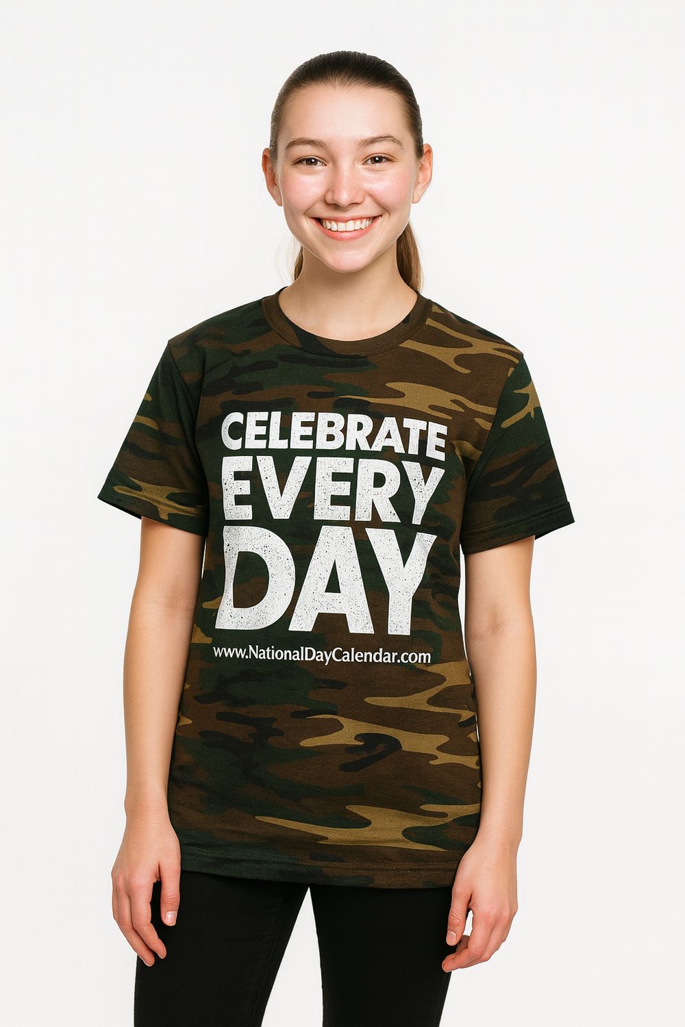 Celebrate Every Day® Camo T-Shirt – 100% Preshrunk Cotton
