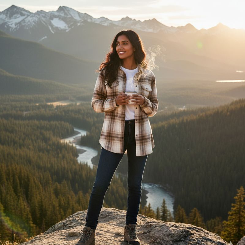 Delicate Ivory Plaid Flannel - UNISEX