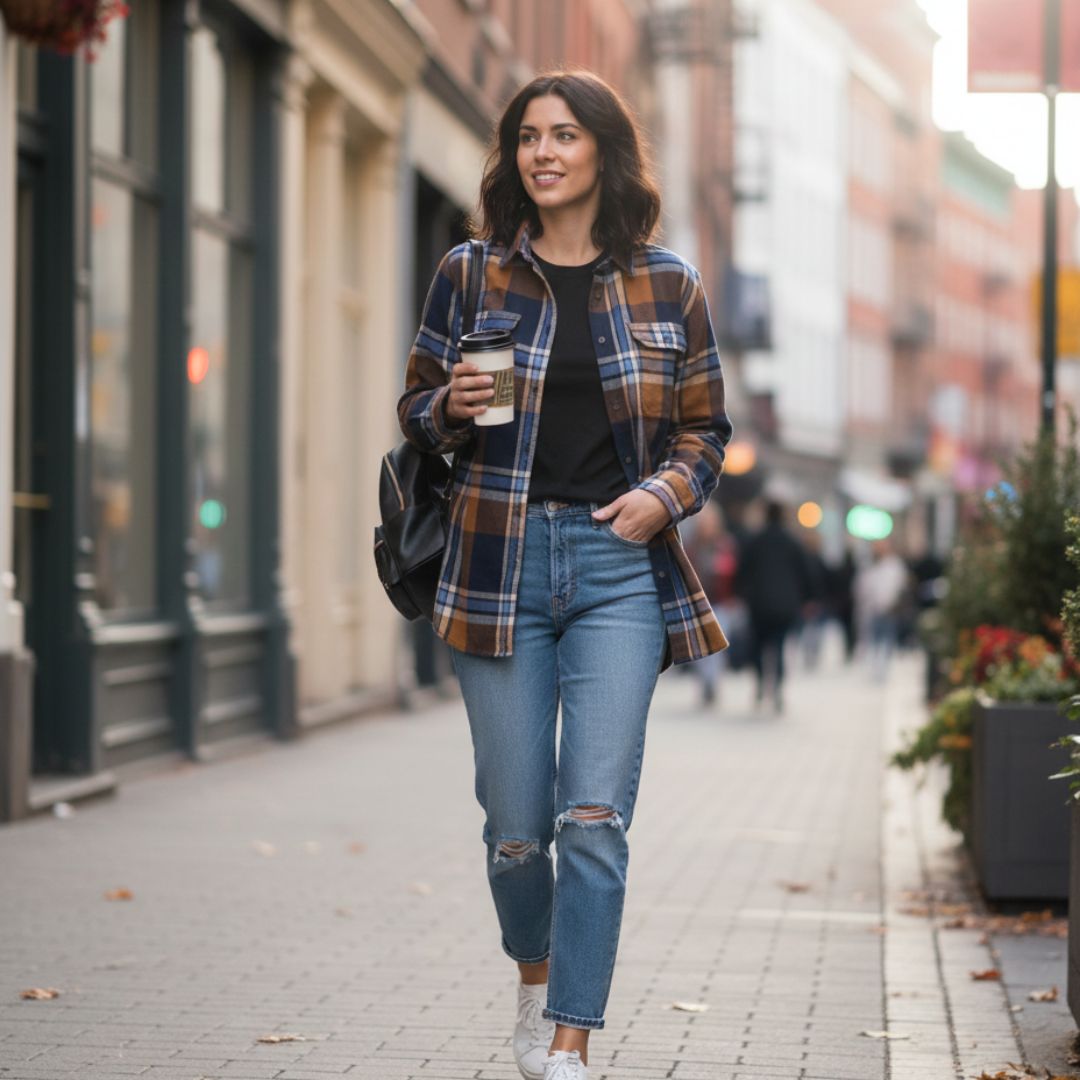 Coffee Cake Plaid Flannel - UNISEX