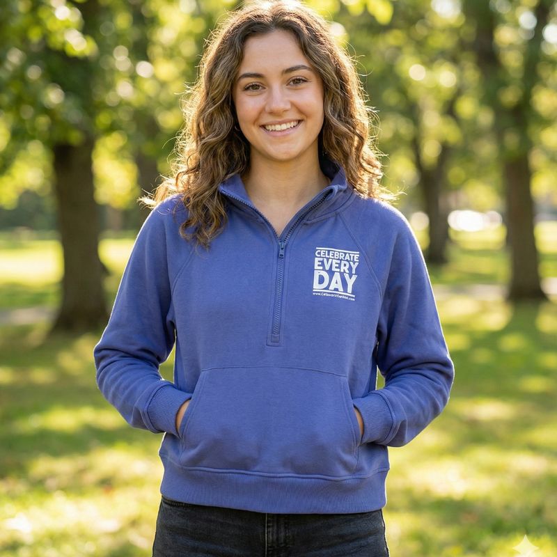 Women&#39;s Half Ribbed Indigo Hoodie