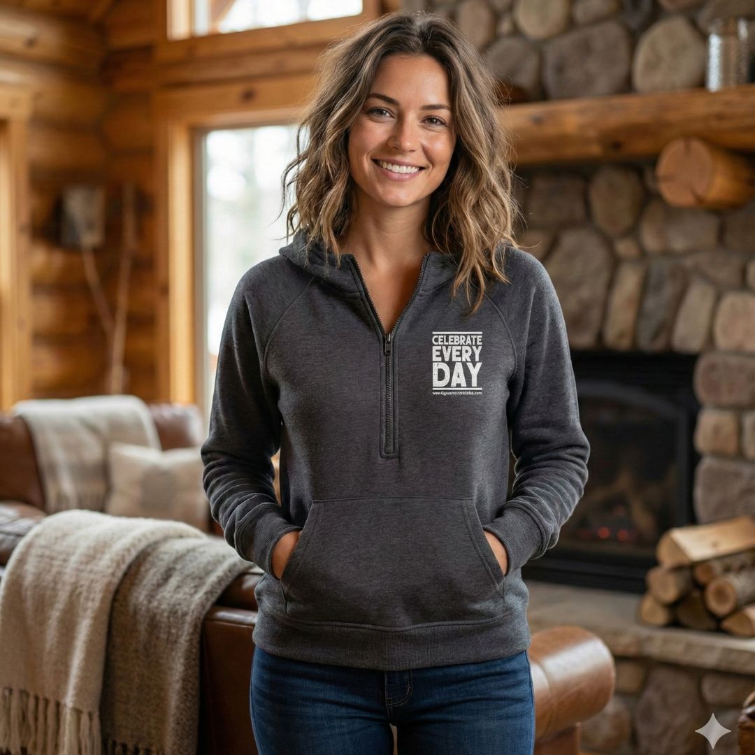 Women&#39;s Half Ribbed Charcoal Grey Hoodie