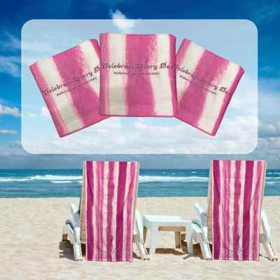 Pink &amp; White Striped Beach Towels – 30&quot; x 60&quot; Soft Quick-Dry