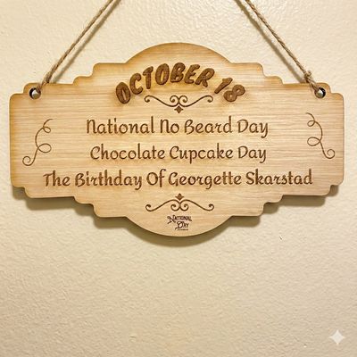 Personalized White Oak Wall Plaque - Custom Name, Date &amp; National Day Theme - 5x8 Inch