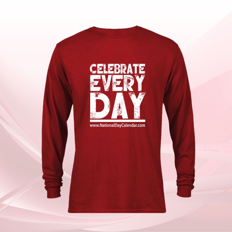 Celebrate Every Day Long Sleeve Dark Red Shirt