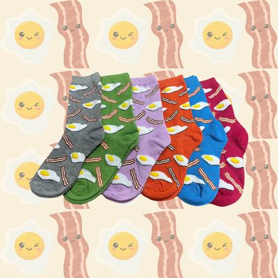 Women's Eggs &amp; Bacon Crew Socks - 3 PACK