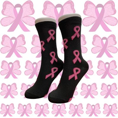 Women's Breast Cancer Awareness Crew Socks - Style 5