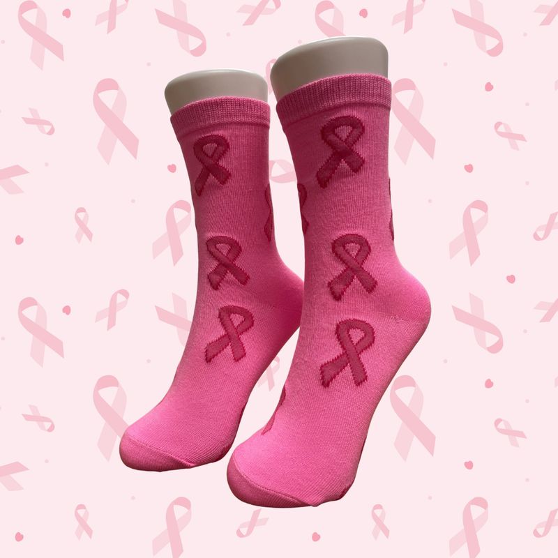 Women's Breast Cancer Awareness Crew Socks - Style 4