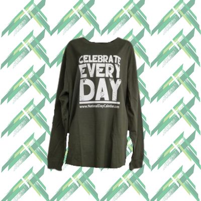 Celebrate Every Day Long Sleeve Olive Green T-Shirt