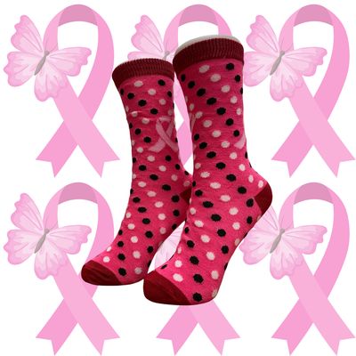 Women's Breast Cancer Awareness Crew Socks - Style 3