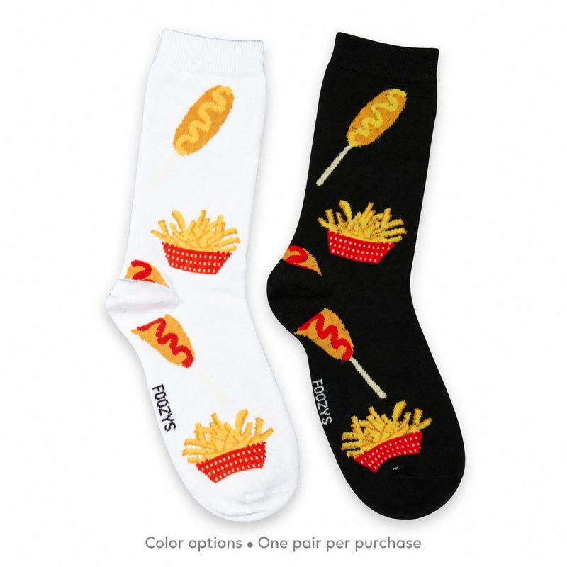 Women's Corn Dog &amp; Fries Crew Socks - 2 Colors