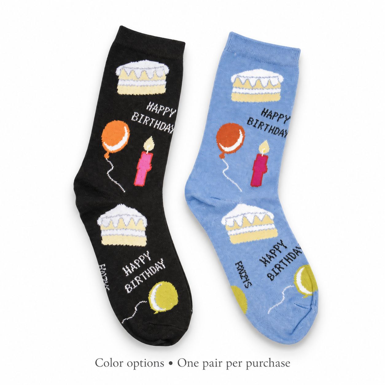 Women's Happy Birthday Crew Socks - 2 Colors