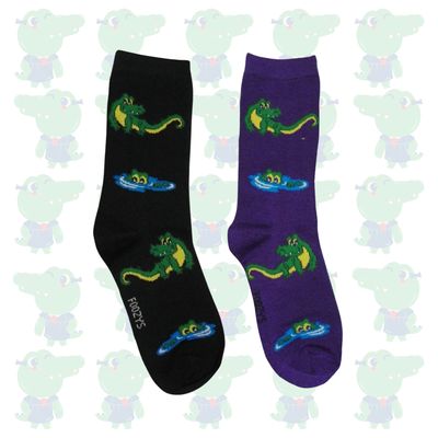 Women's Crocodile Crew Socks - 2 Colors