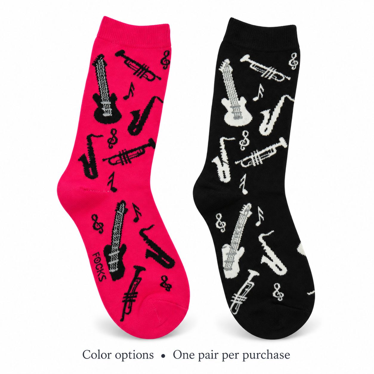 Women's Musical Instrument Crew Socks - 2 Colors