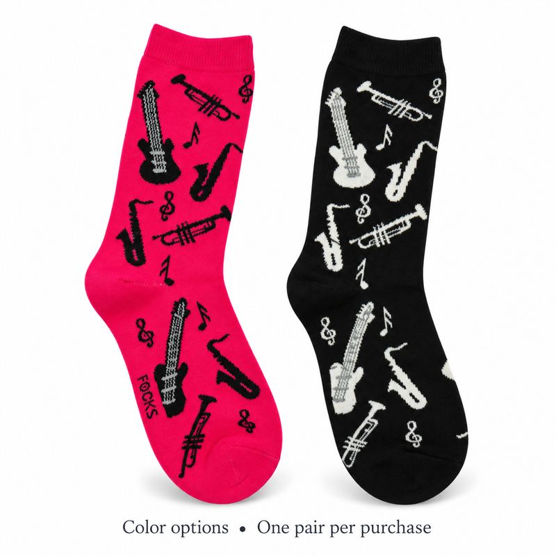 Women's Musical Instrument Crew Socks - 2 Colors
