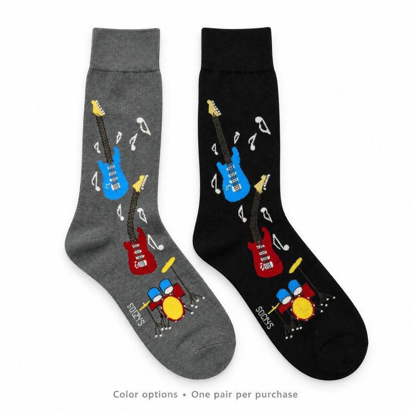 Men's Electric Guitar Crew Socks - 2 Colors