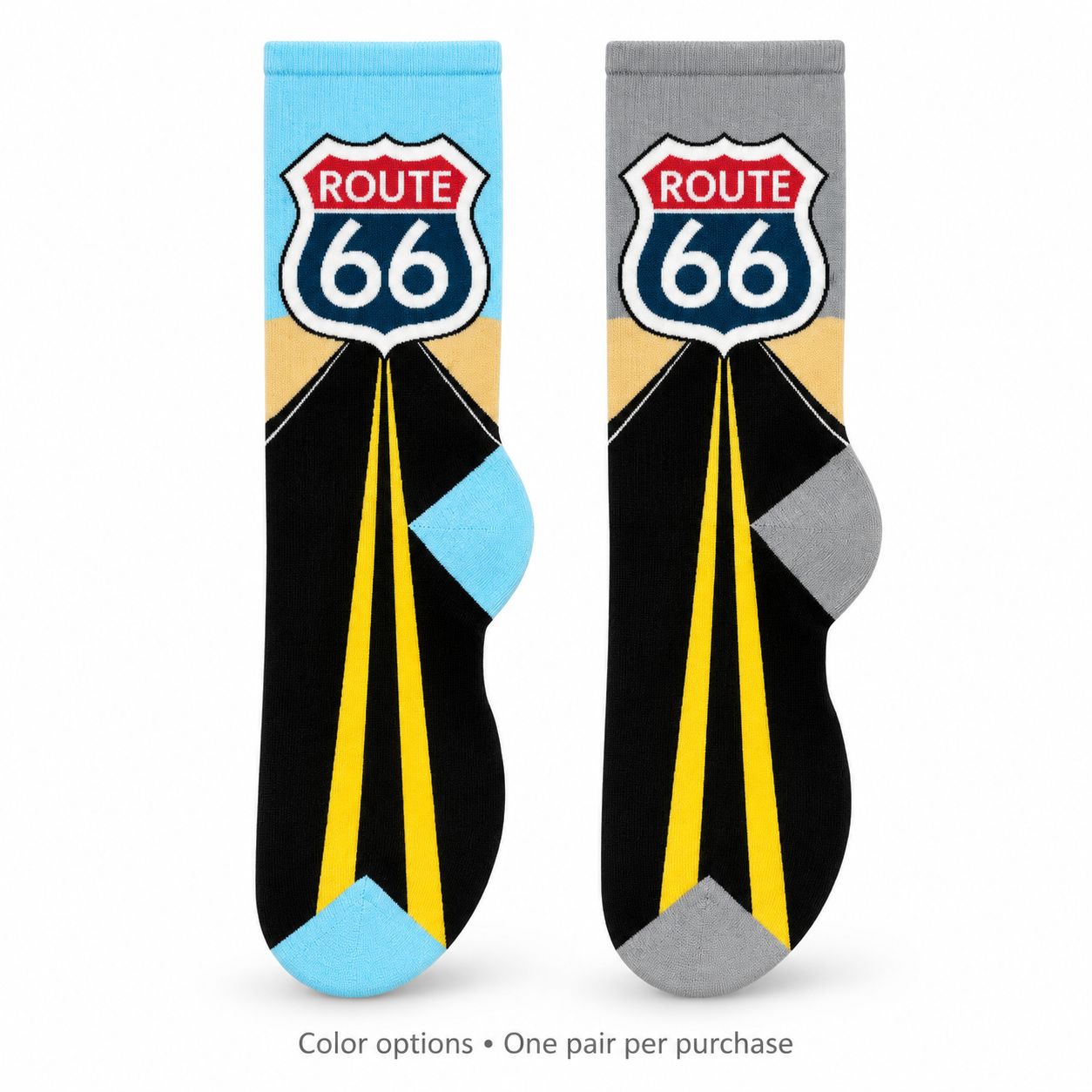 Men's Route 66 Crew Socks - 2 Colors