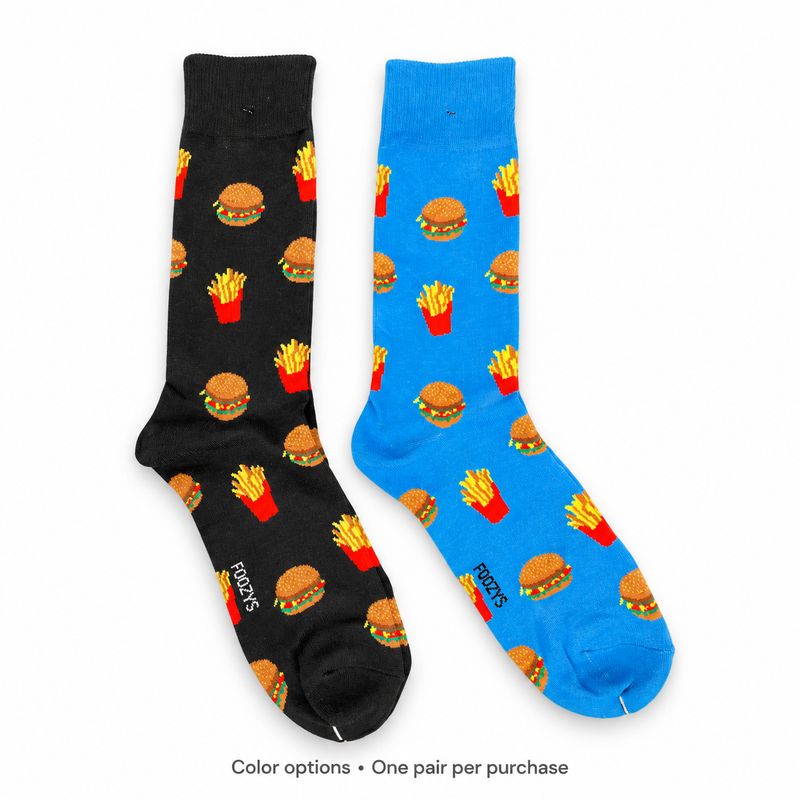 Men's Burgers &amp; Fries Crew Socks - 2 Colors
