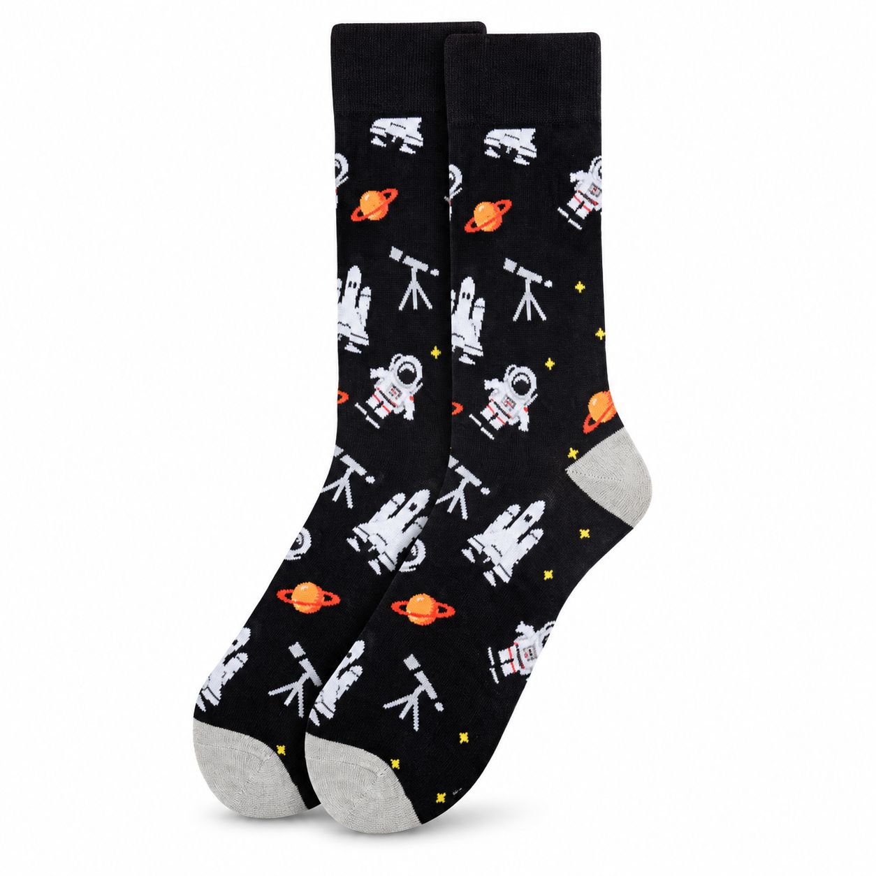 Men's Black Astronaut Crew Socks