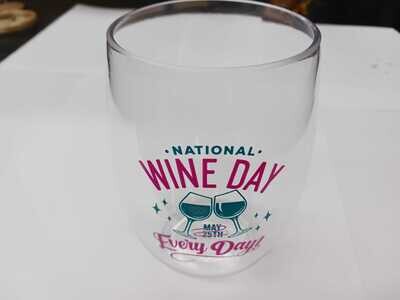 Official National Wine Day Wine Glasses - Pink and Teal