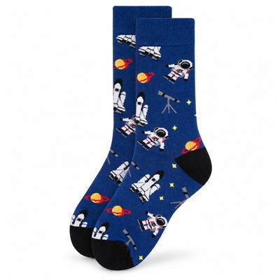 Men's Blue Astronaut Crew Socks
