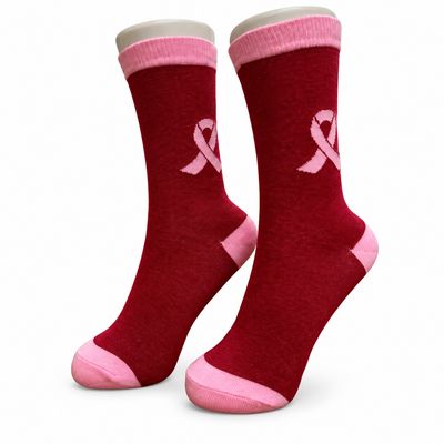 Women's Breast Cancer Awareness Crew Socks - Style 6