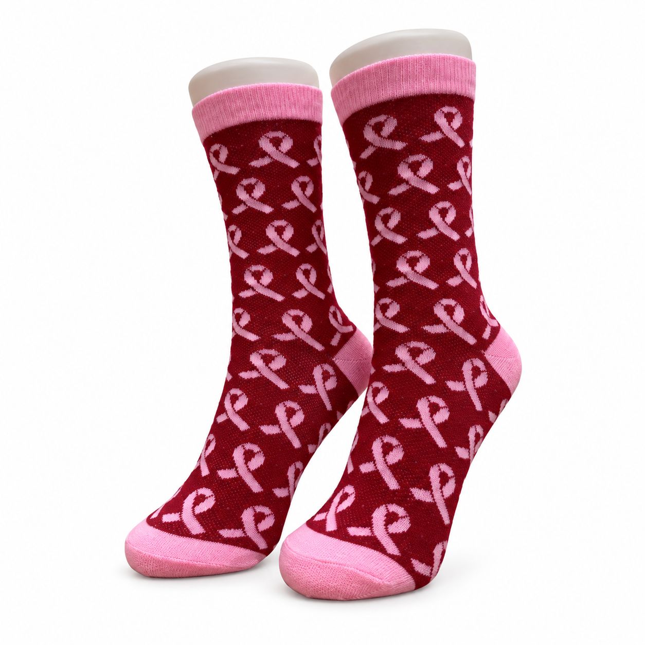 Women's Breast Cancer Awareness Crew Socks - Style 1