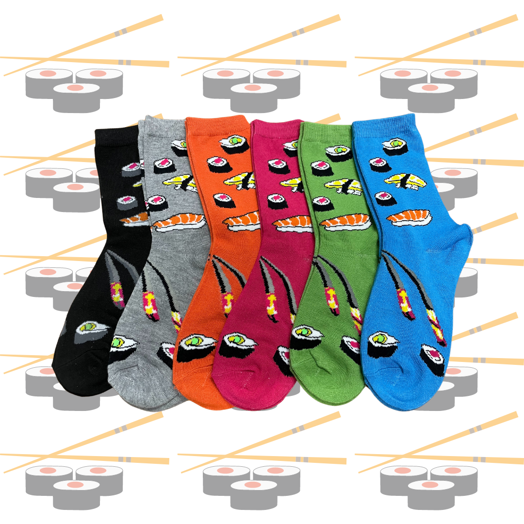 Women's Sushi Crew Socks - 3 PACK