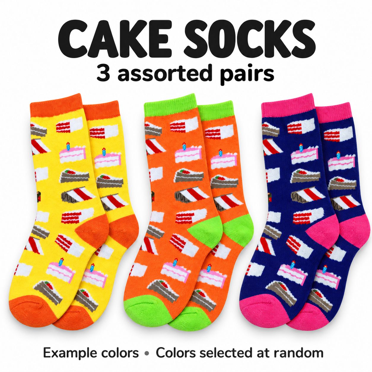 Women's Cake Crew Socks - 3 PACK