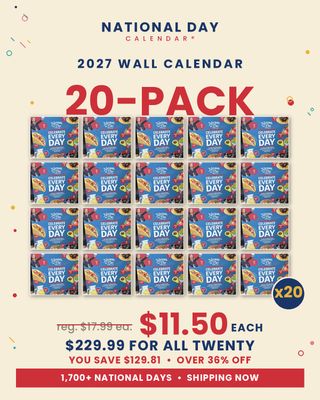 2027 Wall Calendar 20-Pack – National Day Calendar® Bulk Set 2027 Wall Calendar 20-Pack – National Day Calendar® Bulk Set