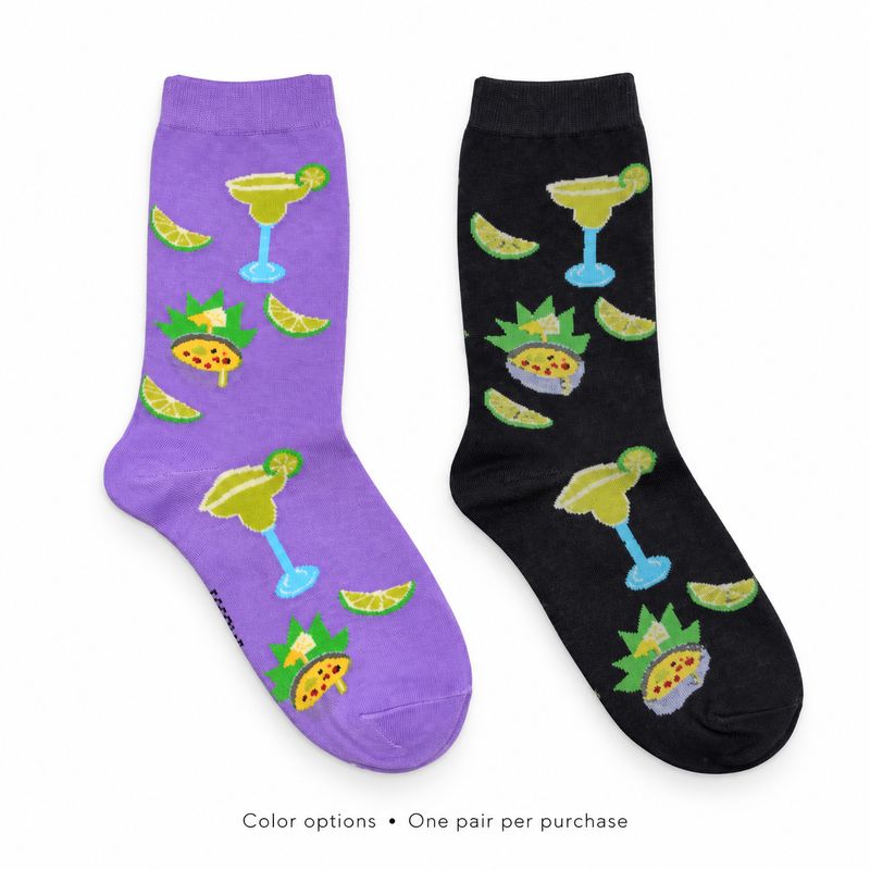 Women's Margarita &amp; Queso Dip Crew Socks - 2 Colors