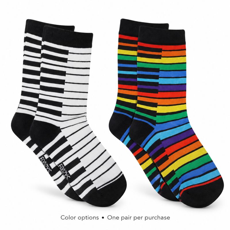 Women's PIano Keys Crew Socks - 2 Colors
